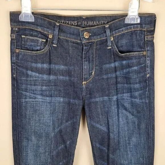 Citizens Of Humanity Size 28 Elson Medium Rise Straight Leg Cropped Blue - Picture 2 of 12